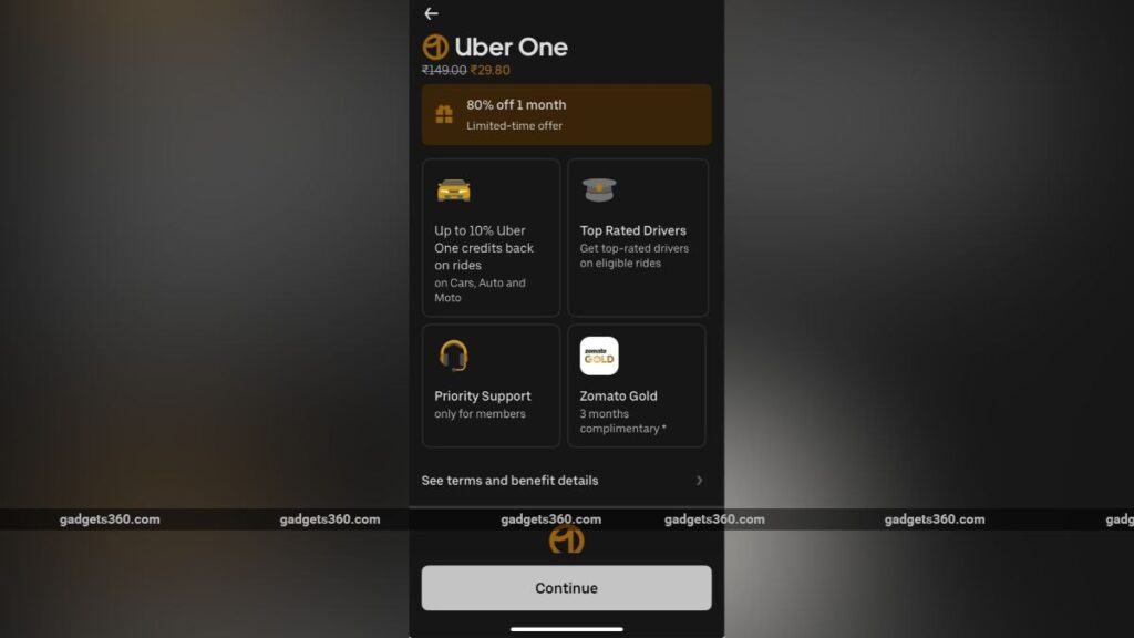 Uber One Subscription With Cashback Credits and Complimentary Zomato Gold Plan Launched in India